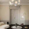 Petalii 10 lysekrone, poleret messing/hvid