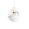 PH Snowball pendel, soft white/messing