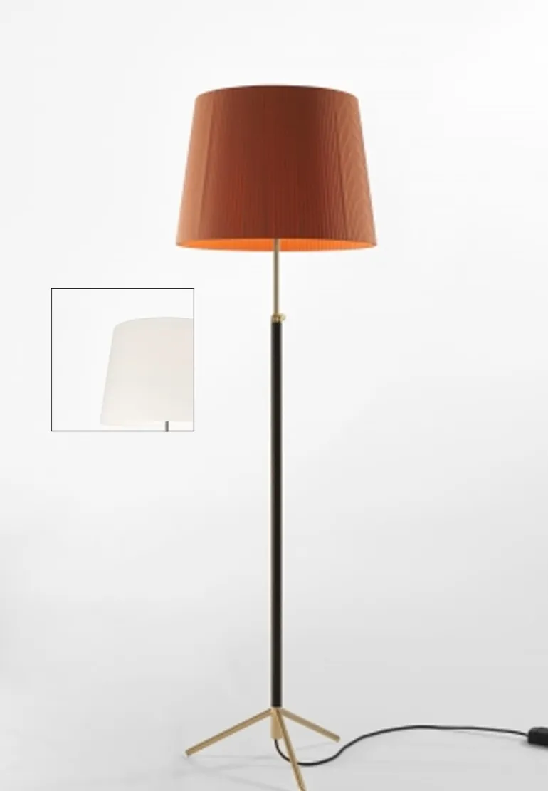Pie de salón Gulvlampe G1 hvid/messing