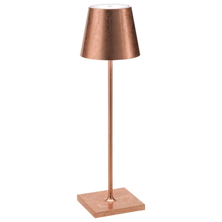 Poldina batterilampe / bordlampe, antik kobber