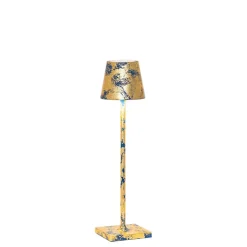 Poldina micro batterilampe / bordlampe, capriblå/antik guld