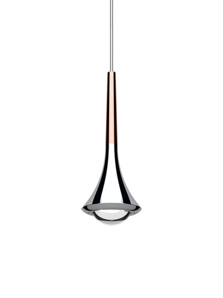 Rain pendel, rosa guld/krom