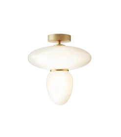 Rizzatto 42 loftlampe, satin brass/opal