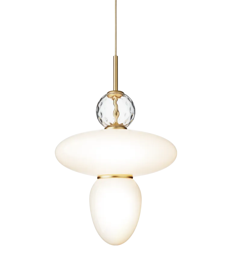 Rizzatto 43 pendel, satin brass/opal