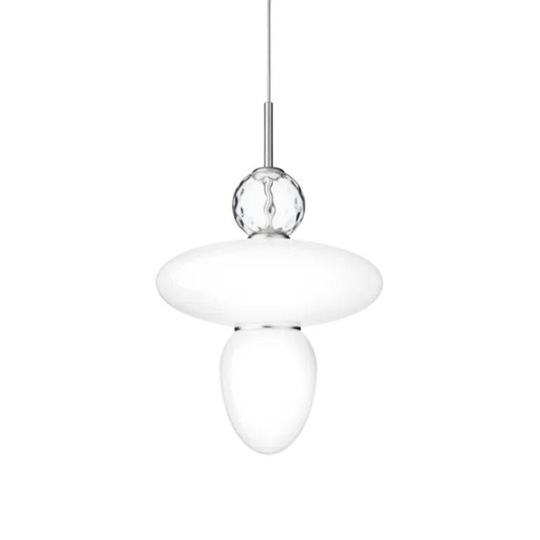 Rizzatto 43 pendel, satin sølv/opal