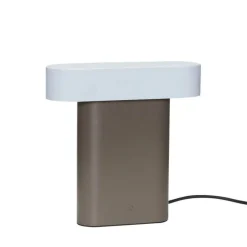 Sleek bordlampe, brun/lysegrå