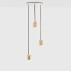 Tala Triple pendel (fatning), hvid/oak