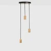 Tala Triple pendel (fatning), sort/oak
