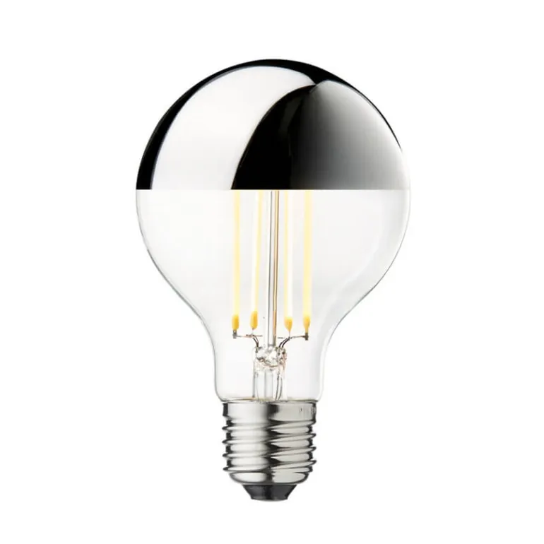 Topforspejlet Globe LED Ø80 Crown, sølv