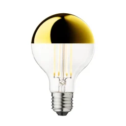 Topforspejlet Globe LED Ø80 Crown, guldfarvet