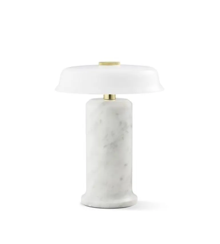 TRIP no. 2 portable batterilampe / bordlampe, carrara/opal
