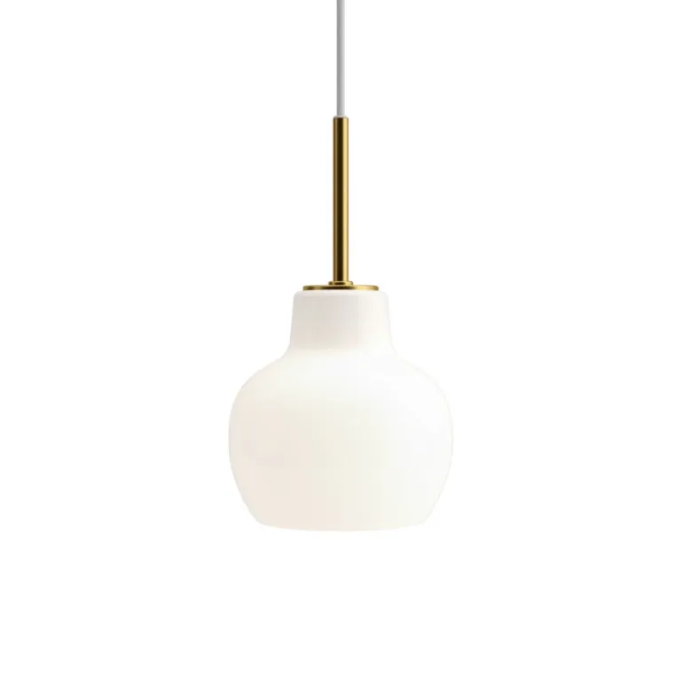 VL Ringkrone 1 pendel, messing/blank opal